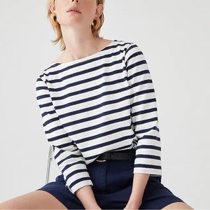 JCrew Classic boat neck striped tee shirt, size S